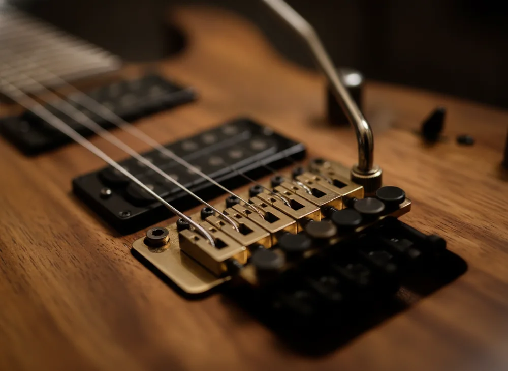 Primo piano di un ponte Floyd Rose