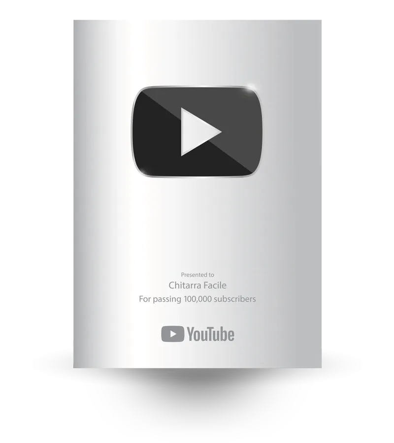 Silver Play Button di YouTube assegnato a Chitarra Facile
