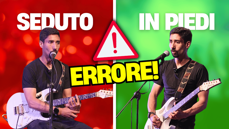 lezioni chitarra seduto in piedi