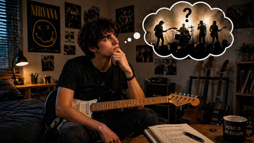 suonare band chitarrista nella band suonare insieme legami musica ritmo groove musicista lezioni chitarra imparare suonare chitarra