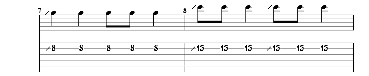 TAB assolo Holiday Green Day - frase 4 (battute 7-8)