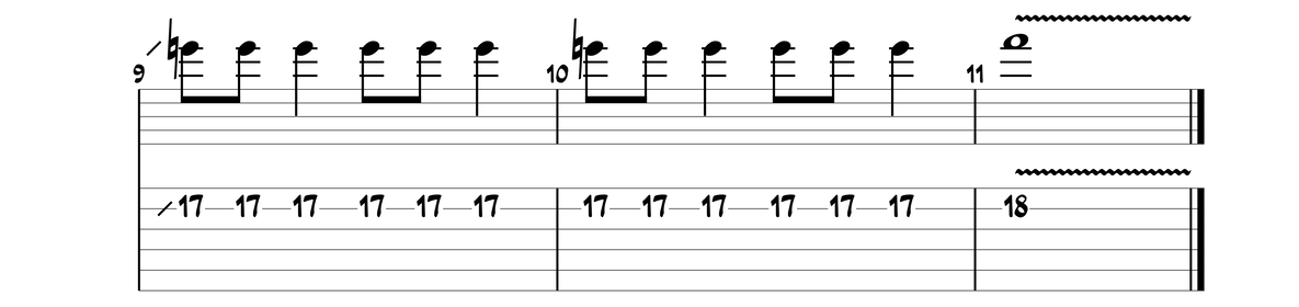 TAB assolo Holiday Green Day - frase 5 climax (battute 9-11)