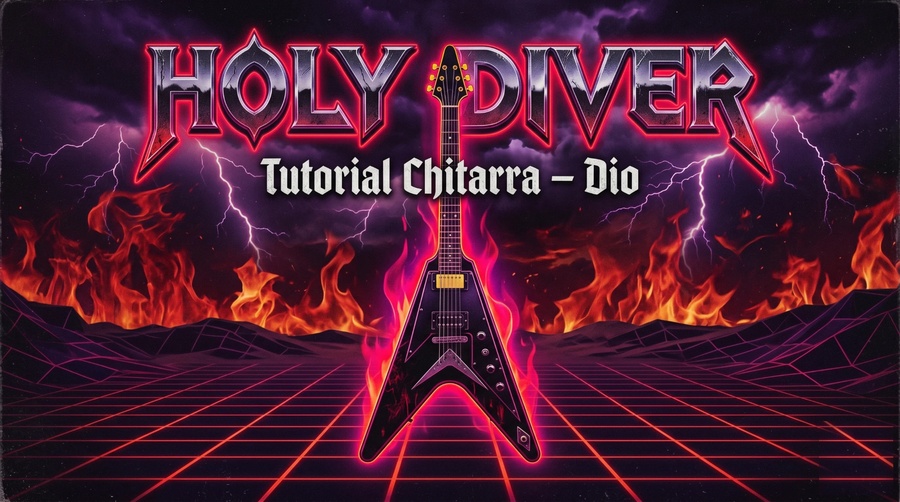 Cover retrowave anni '80 - Holy Diver tutorial chitarra Dio