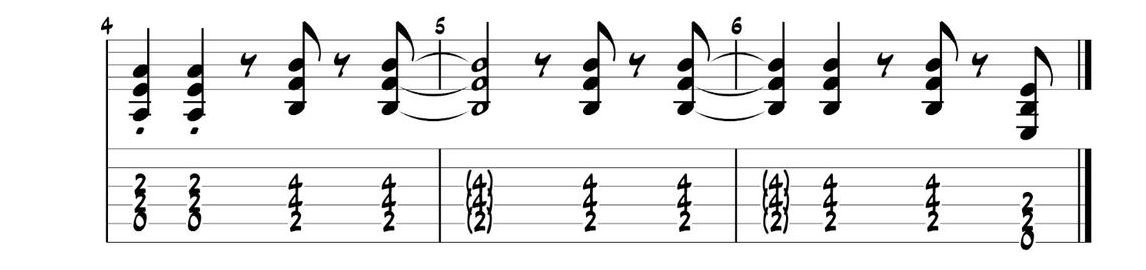 TAB della strofa di Living After Midnight - Judas Priest, battute 4-6