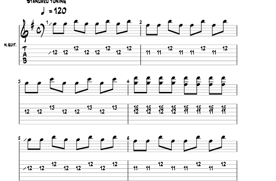 TAB assolo Wake Me Up When September Ends dei Green Day, battute 1-6