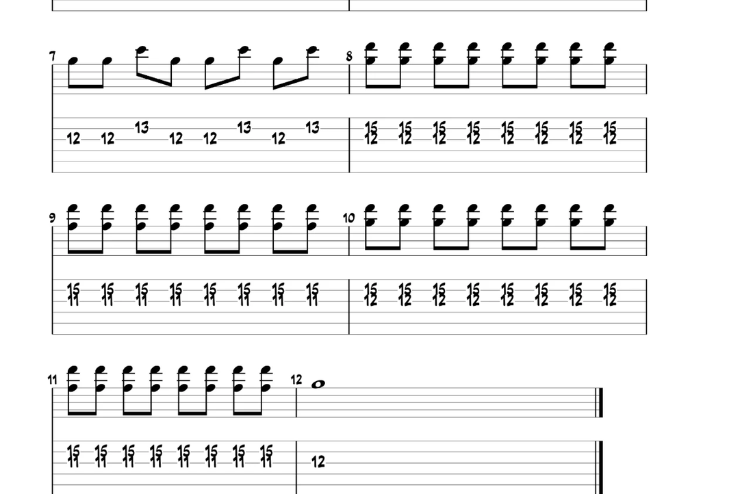 TAB assolo Wake Me Up When September Ends dei Green Day, battute 7-12