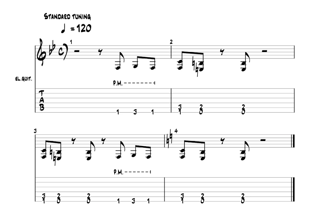 TAB del riff principale di Symphony of Destruction dei Megadeth