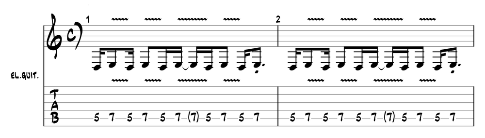 TAB del riff d'apertura di Can't Stop dei Red Hot Chili Peppers