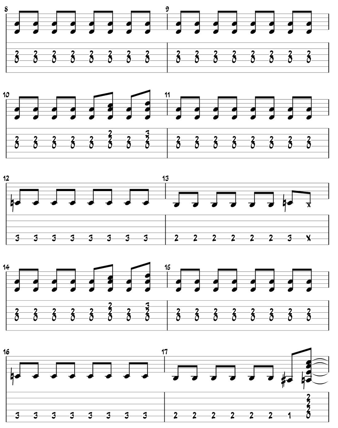TAB intro Now I'm Here - seconda ripresa