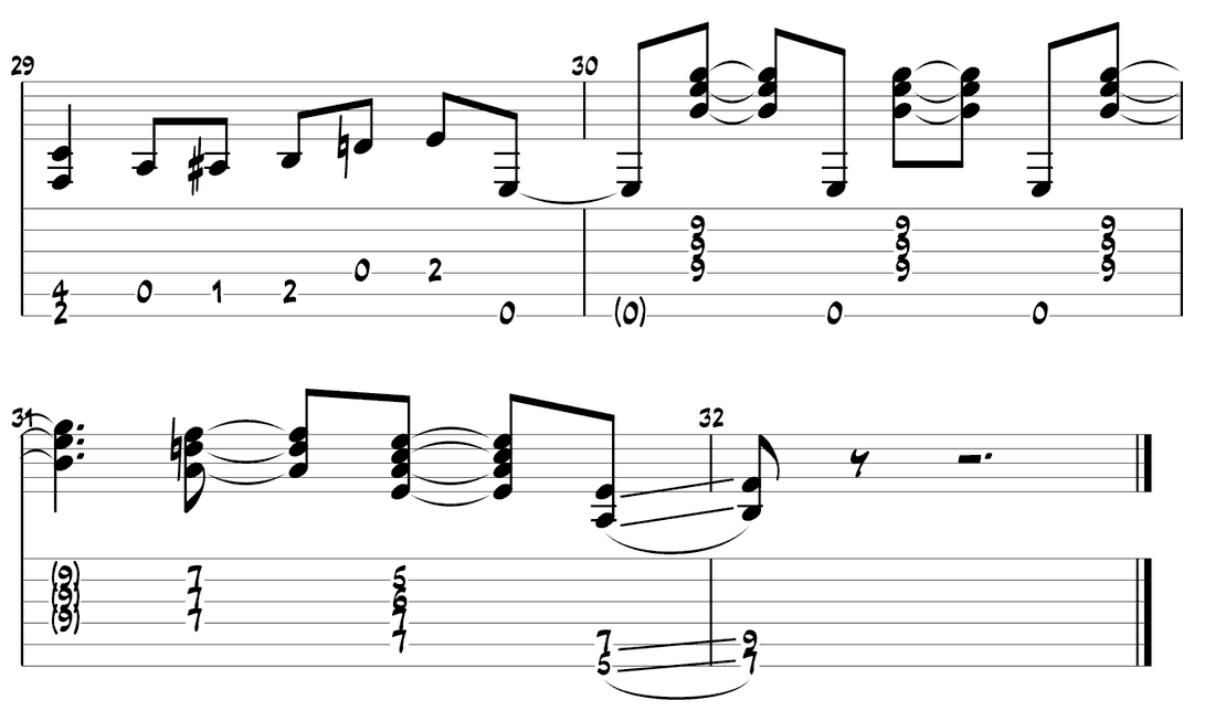 TAB intro Now I'm Here - salita verso il Mi